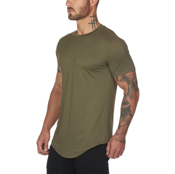 Mesh T-Shirt Clothing Tight Gym Mens Summer - Image 3