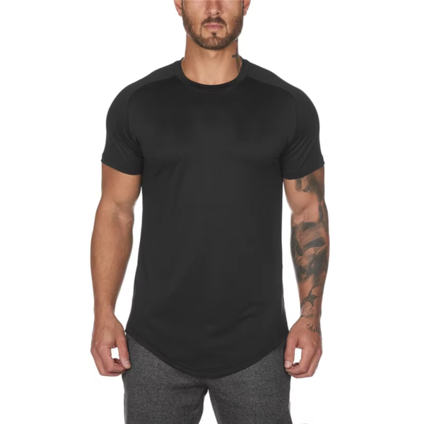 Mesh T-Shirt Clothing Tight Gym Mens Summer - Image 6