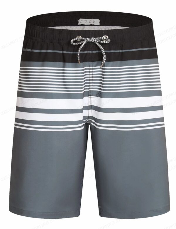 Striped Beach Shorts for Men – Fashionable Swimwear, Board Shorts, and Gym Fitness Trunks - Image 2