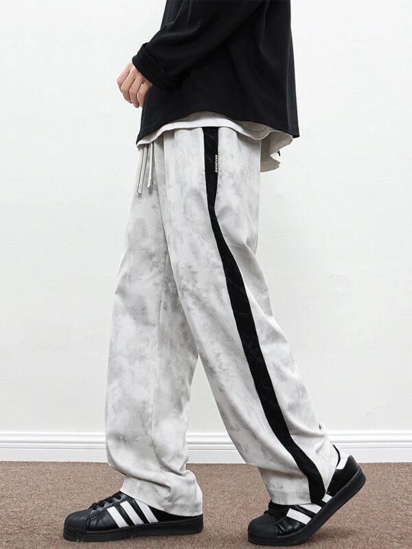 2025 Men's Wide-Leg Sweatpants – Korean Fashion Patchwork Knit Track Trousers - Image 5