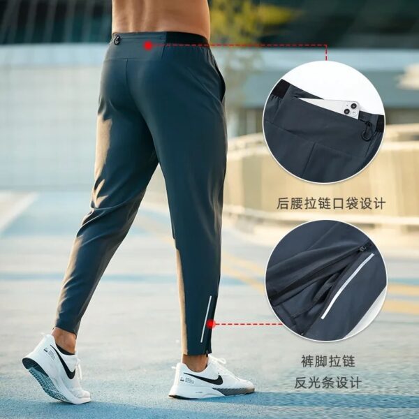 Men’s Running Sweatpants – Quick-Dry Joggers with Waist Belt Bag Pocket - Image 3